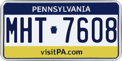 PA license plate MHT7608