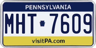 PA license plate MHT7609