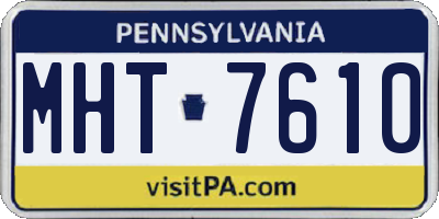 PA license plate MHT7610