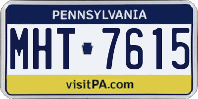 PA license plate MHT7615