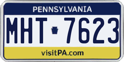 PA license plate MHT7623