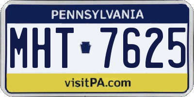 PA license plate MHT7625