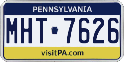 PA license plate MHT7626