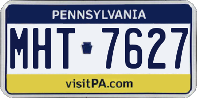 PA license plate MHT7627