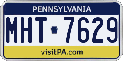 PA license plate MHT7629