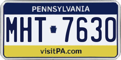 PA license plate MHT7630