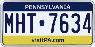PA license plate MHT7634
