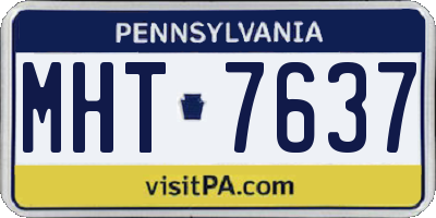 PA license plate MHT7637