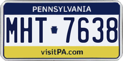 PA license plate MHT7638