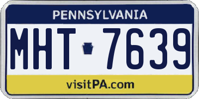 PA license plate MHT7639
