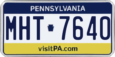 PA license plate MHT7640