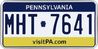 PA license plate MHT7641