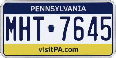 PA license plate MHT7645