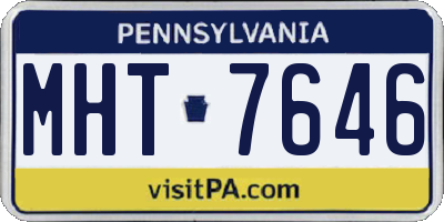 PA license plate MHT7646