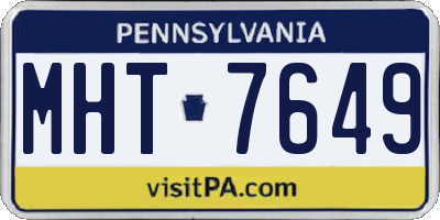 PA license plate MHT7649