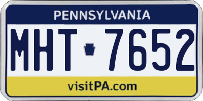 PA license plate MHT7652