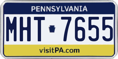 PA license plate MHT7655