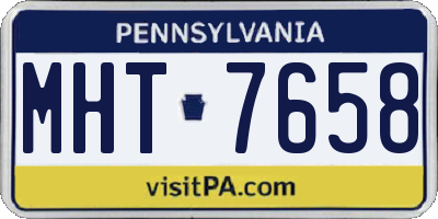 PA license plate MHT7658