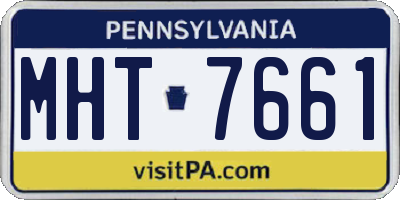 PA license plate MHT7661