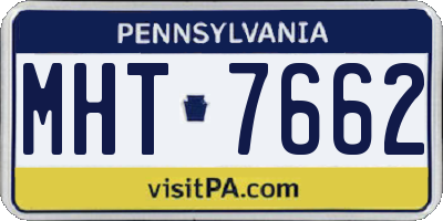 PA license plate MHT7662