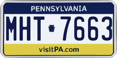 PA license plate MHT7663