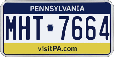 PA license plate MHT7664