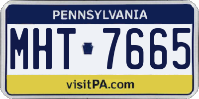 PA license plate MHT7665