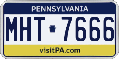 PA license plate MHT7666