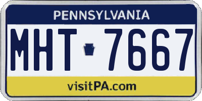 PA license plate MHT7667