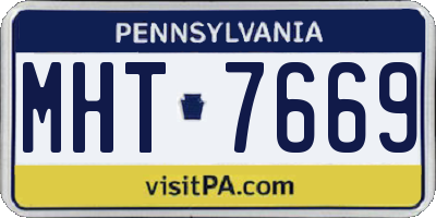 PA license plate MHT7669