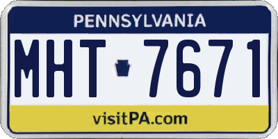 PA license plate MHT7671