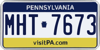 PA license plate MHT7673