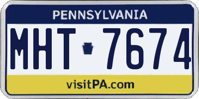 PA license plate MHT7674