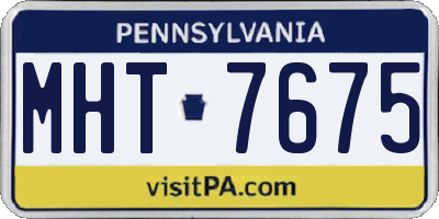 PA license plate MHT7675
