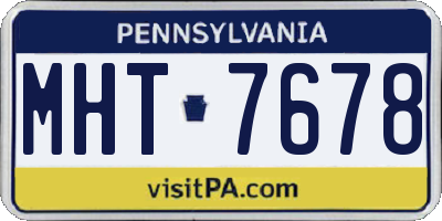 PA license plate MHT7678