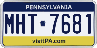 PA license plate MHT7681