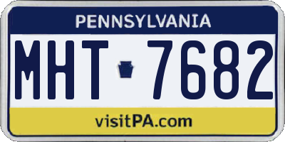 PA license plate MHT7682
