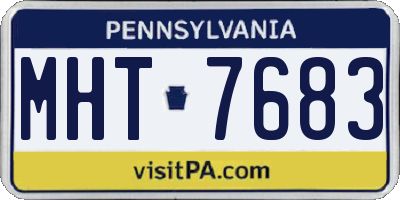 PA license plate MHT7683