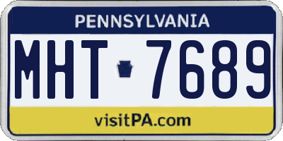 PA license plate MHT7689