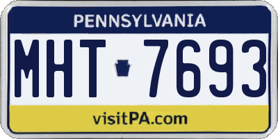 PA license plate MHT7693