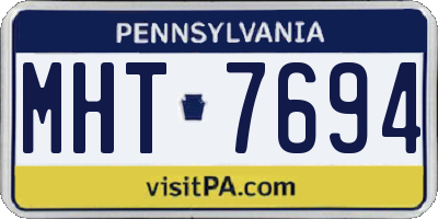 PA license plate MHT7694