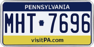 PA license plate MHT7696