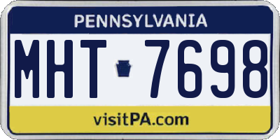 PA license plate MHT7698