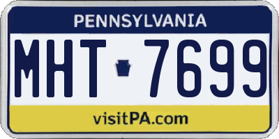 PA license plate MHT7699