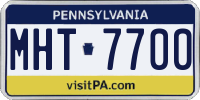 PA license plate MHT7700