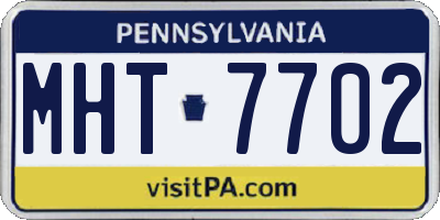PA license plate MHT7702