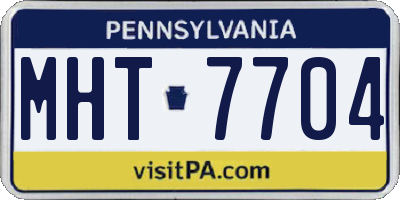 PA license plate MHT7704