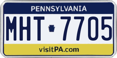 PA license plate MHT7705