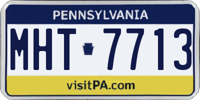 PA license plate MHT7713