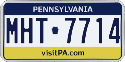 PA license plate MHT7714